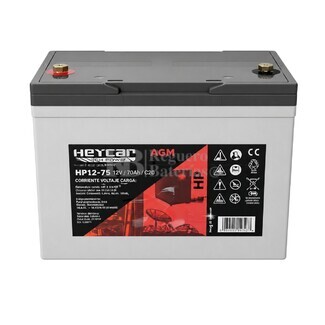 Bater�a Heycar AGM HP12-75 | 12 Voltios 75 Amperios Alta tasa de descarga
